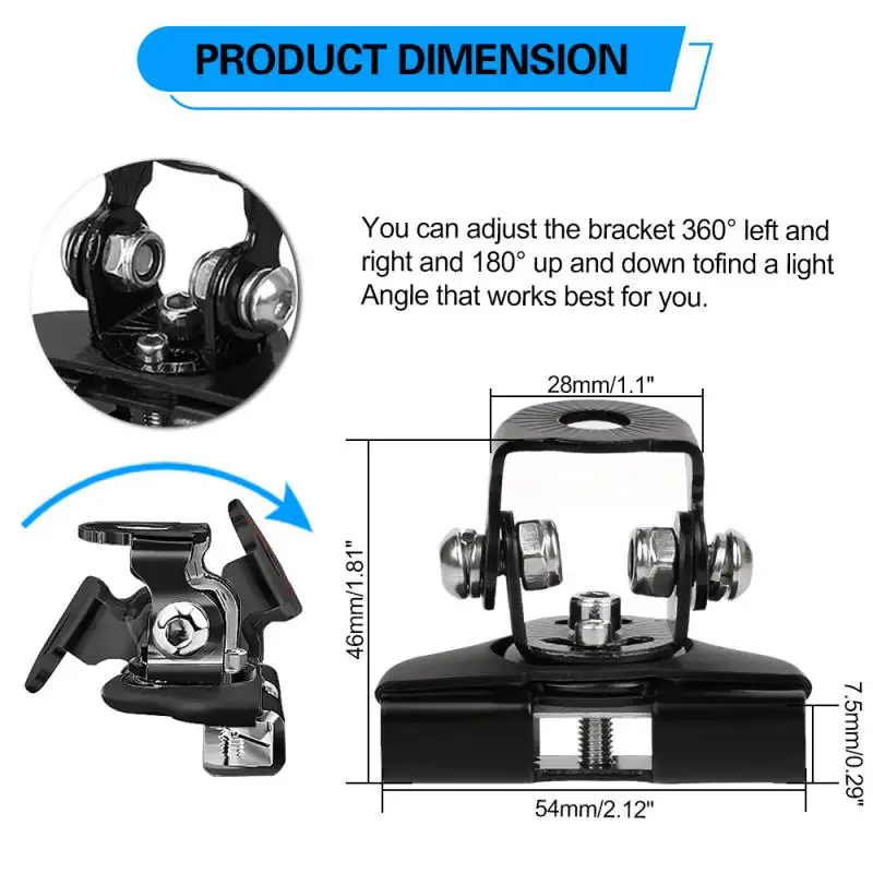 

2pcs Car Auto Hood LED Work Light Mount Bracket Holders A-Pillar SUV Cover Light Mounting Clamp Universal Car Accessories