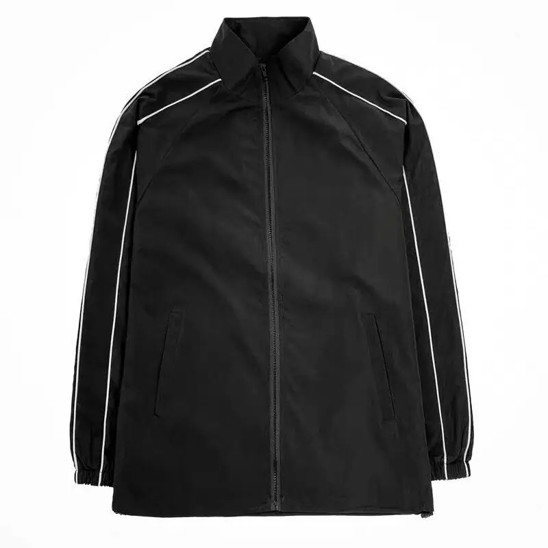 Couple Men's Trendy Hong Kong Ins Loose Fit Stand Collar Zipper Baseball Athletic Jacket Student Versatile Autumn Winter Top