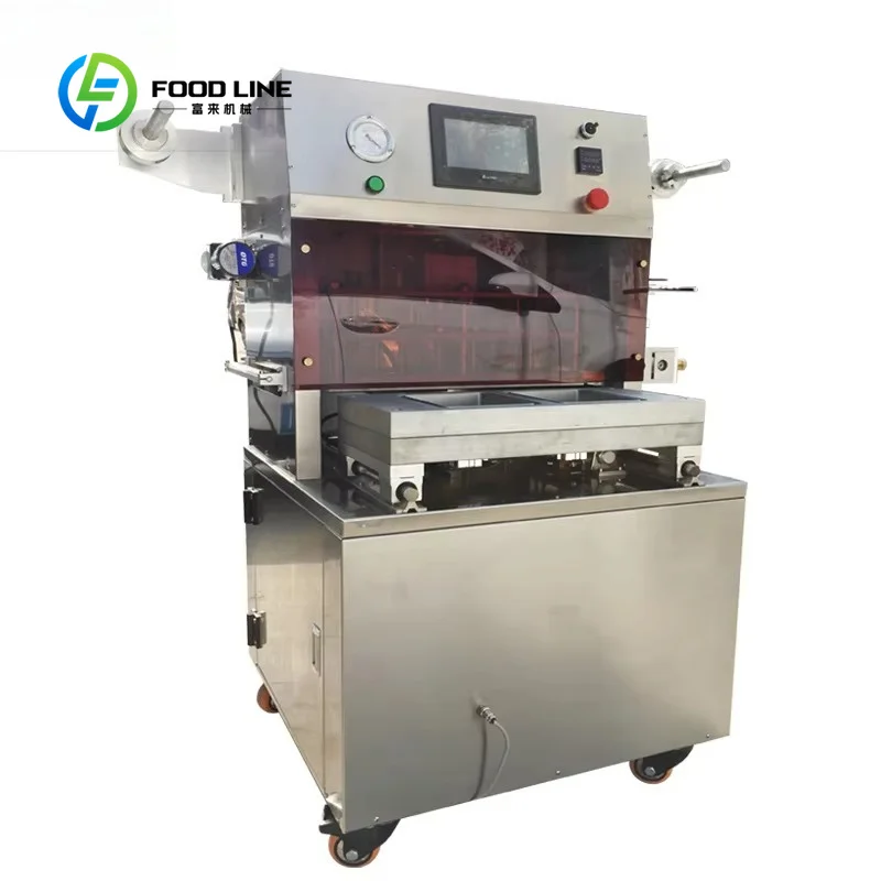 customized map tray sealer box sealing machine stainless steel gas flush for meat seafood tray packaging european food factory