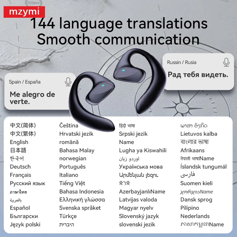 mzymi 真のワイヤレスイヤフォン S900 Bluetooth スポーツイヤホン 9D サウンド TWS ヘッドフォンゲーミングヘッドセット翻訳機能付き