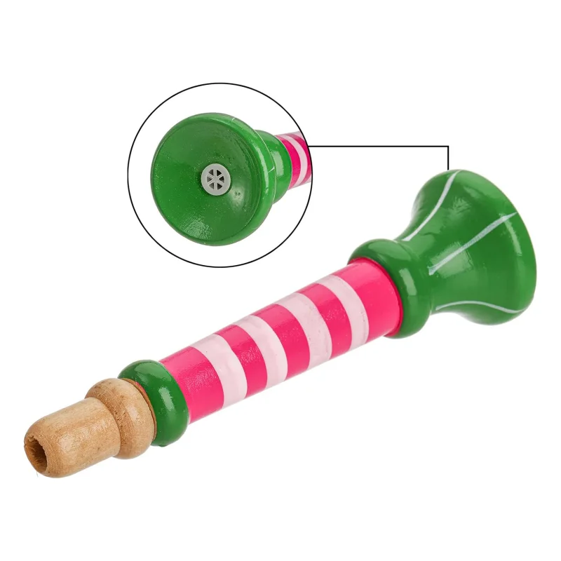 Wooden Trumpet Horn Whistle for Kids Rhythm Musical Instrument Early Education Develop for 3+ Year Age, Boys Girls, School