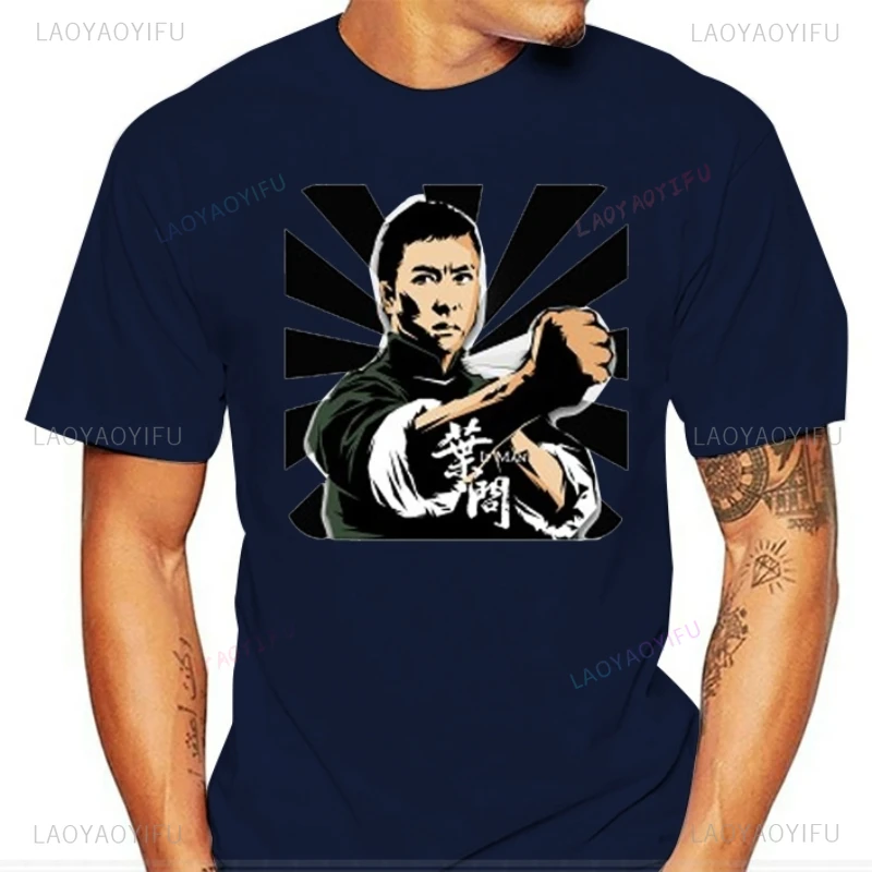 Vintage Donnie Yen Action Movie Kung Fu Fashion T-shirt Men Cotton Brand Teeshirt  MAN Mens White Printed T Shirt Camisetas