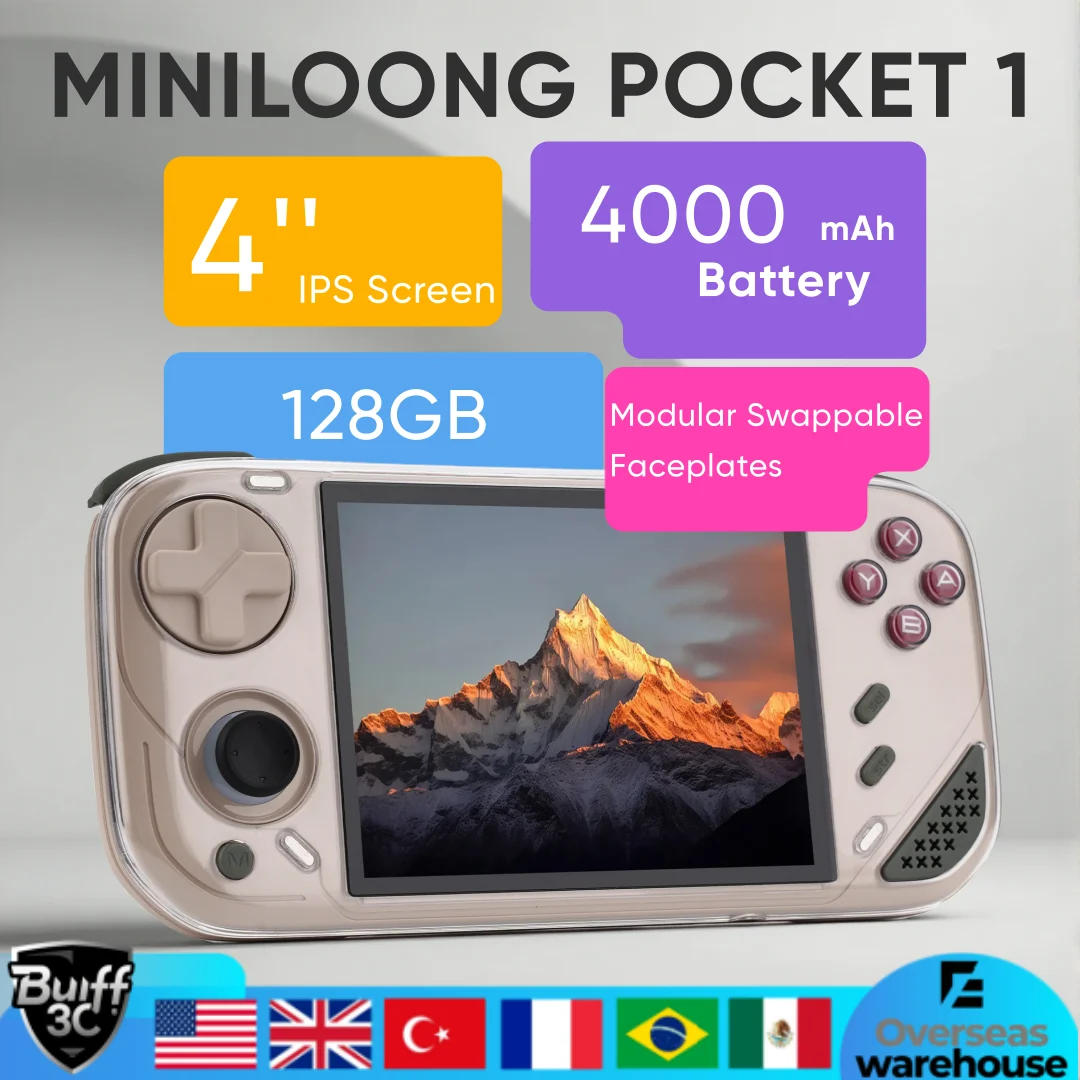 

Портативная игровая консоль MINILOONG POCKET 1 с 4-дюймовым IPS-экраном, HD-выходом, открытой операционной системой, обновлениями OTA, ОС LOONG, новая консоль