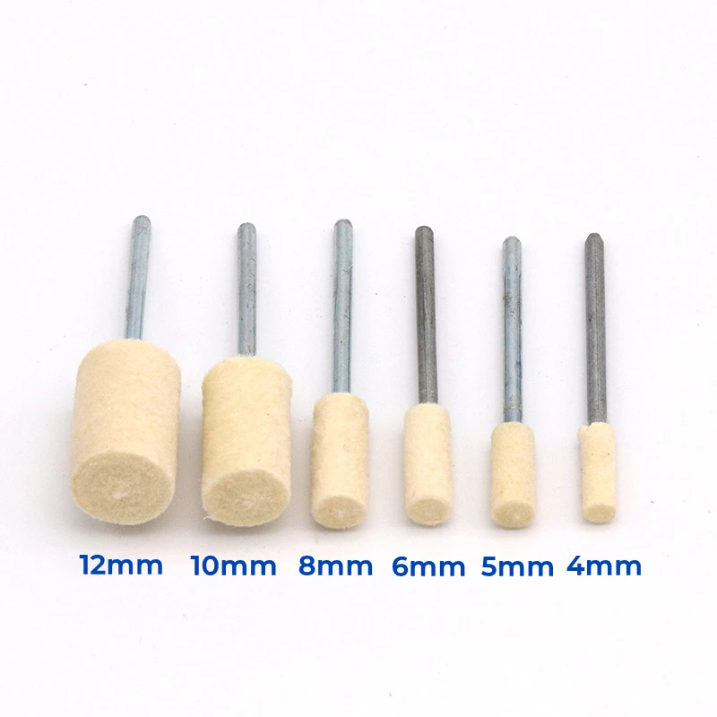 2.35/3mm Wool Soft Polishing Grinding Head Burrs Milling Felt Mounted Buff Wheel Art Drill Bit Electric Machine Manicure Rotary