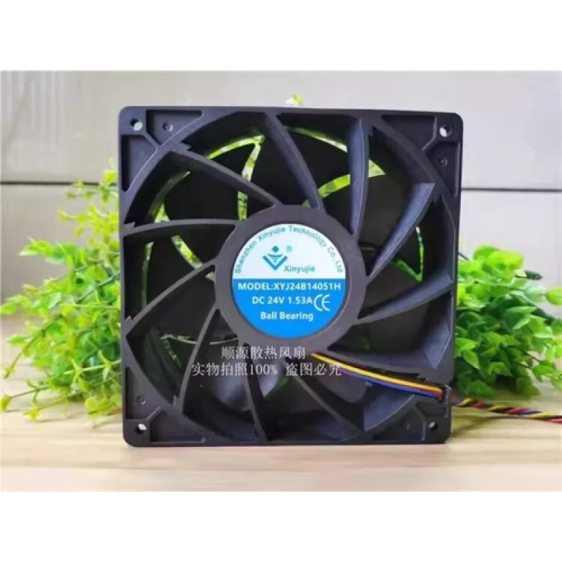 

C 1PCS XYJ24B14051H 14050 DC24V 1.53A 14CM 4-Wire Inverter Cooling Fan