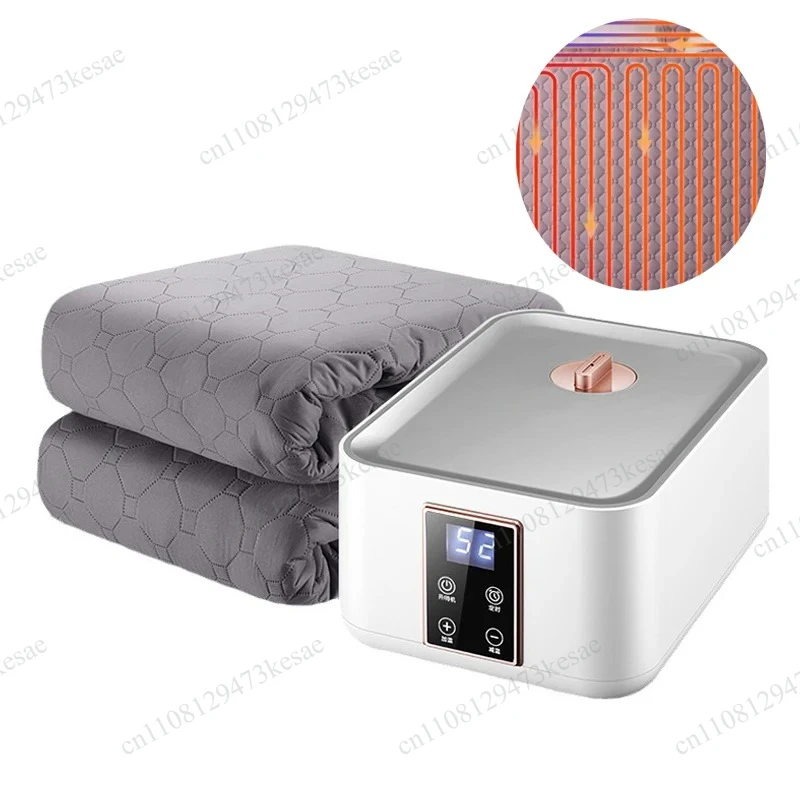 Water Heating Blanket Electric Mattress Pad 20-60℃ Constant Temp Polyester Cotton Quilt 12H Timer