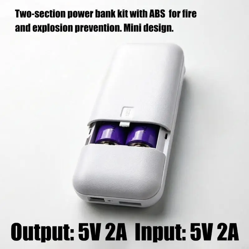 DIY Powerbank Case Holds 2Pcs 18650 Batteries Slide Open Cover Simple Use 