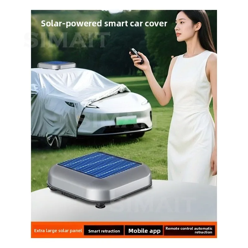 Fully Automatic Solar Car Cover, Car Sun Protection, Rain Protection, Thermal Insulation, Oxford Cloth, Universal