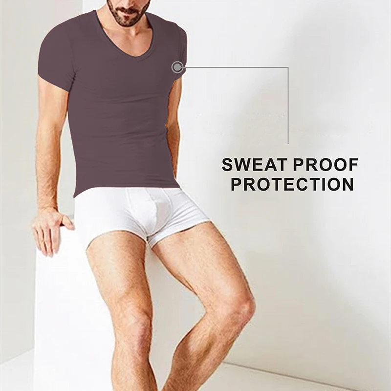 Wholesale Activewear Sweatproof Undershirt Slim Fit Deepened V Neck Men'S T-Shirts