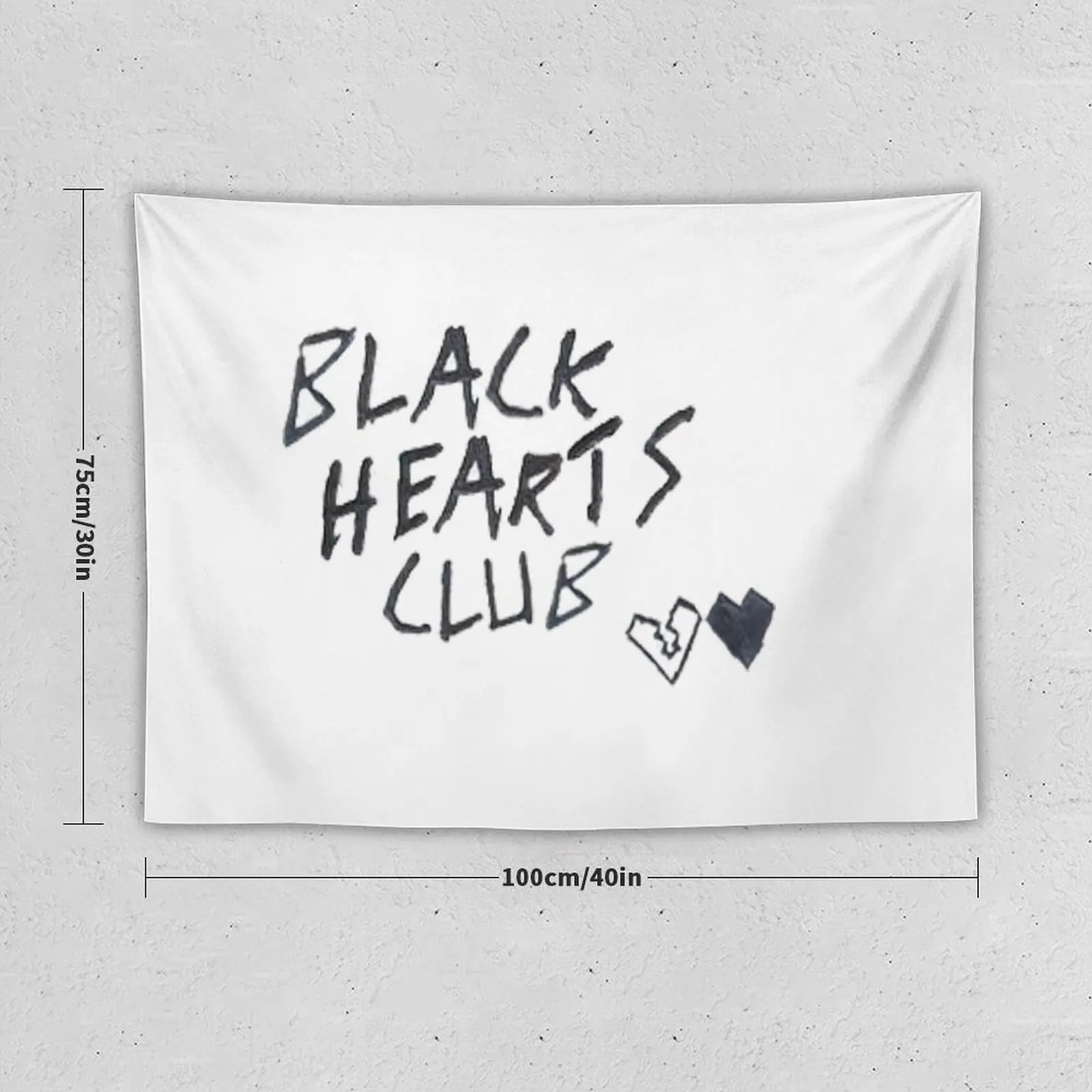 black hearts club handwritten Tapestry Aesthetic Decoration Decoration Wall Tapestry