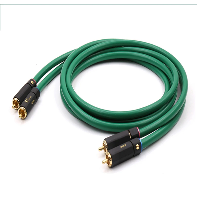 New Pair  Interconnect cable 2328 Gold-plated 2RCA Cable High Quality 6N OFC HIFI RCA Male to Male Audio Cable