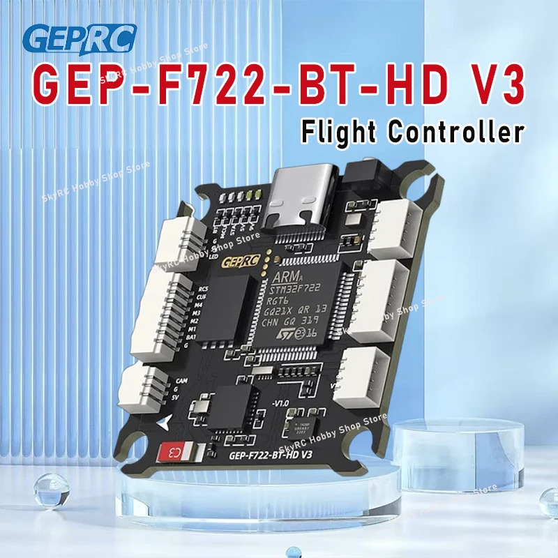 

GEPRC GEP-F722-BT-HD V3 Контроллер полета-32 бит, 3-6S LiPo, ICM42688-P IMU, черный ящик 512 м, Bluetooth-совместимый с воздушным блоком DJI