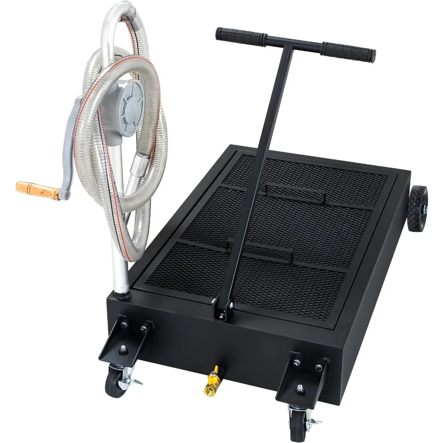 

Низкопрофильный сливной поддон для масла емкостью 20 галлонов с насосом и эргономичной ручкой для эффективного обслуживания автомобилей, грузовиков и замены масла