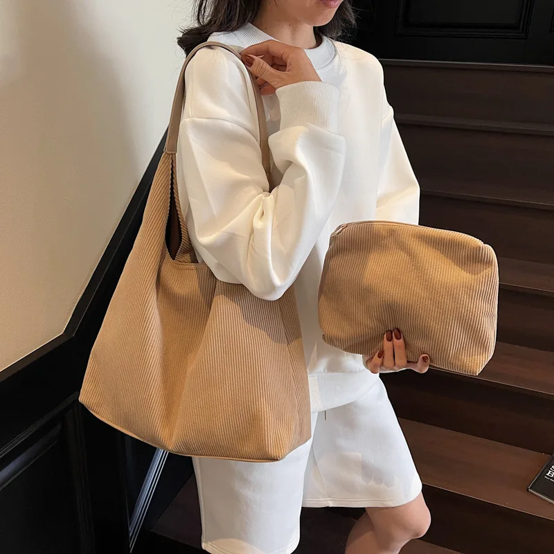 

New! Women's Corduroy Underarm Bag - Large Capacity Shoulder & Crossbody Bag, Stylish Minimalist Handbag with Premium Touch