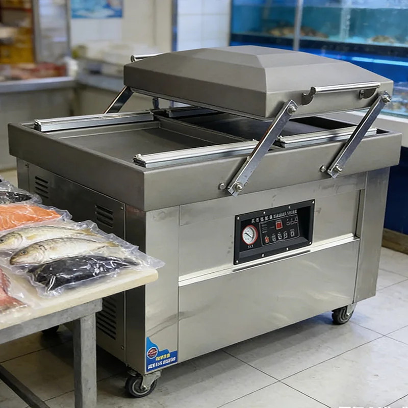 600PD Electric Quiet High-Efficiency Dual Chamber Vacuum Packing Machine Commercial Food Chemical Sealer Easy Clean Simple