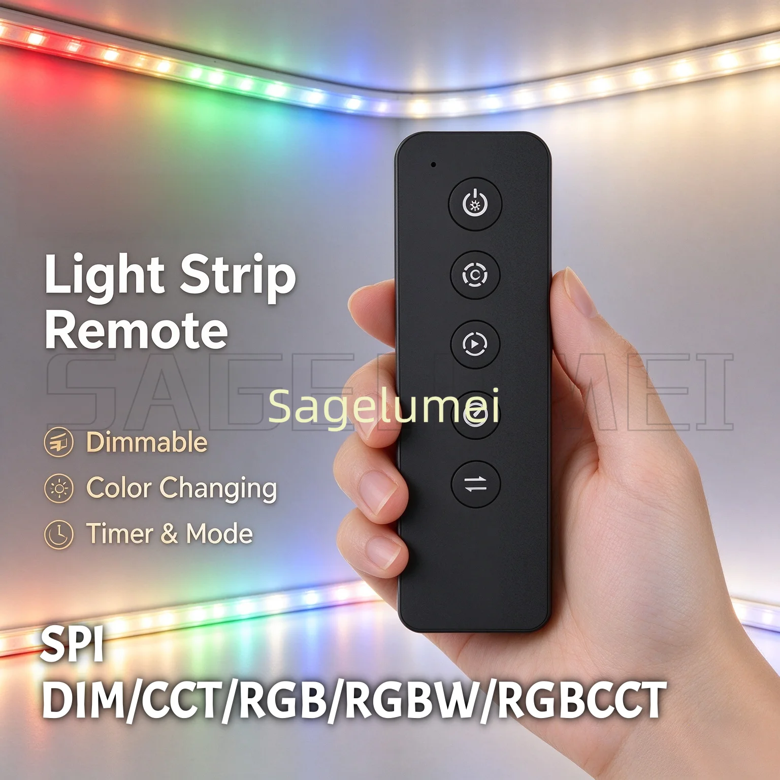 Skydance New 1 Zone SPI DIM/CCT/RGB/RGBW/RGBCCT Remote Control RVS /1Zone Dimming RF 2.4GHz Controller RVS-W 30M LED Strip light