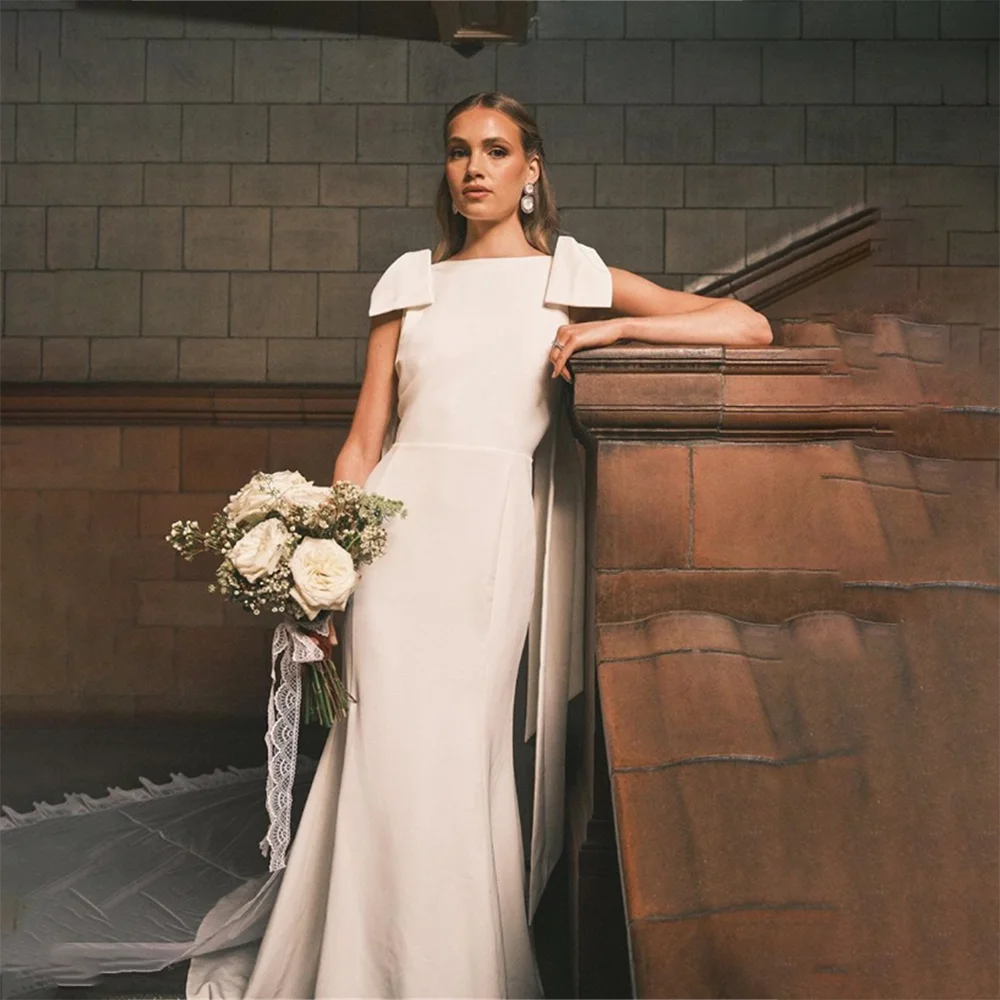 

Elegant Evening Dress Mermaid Tail Prom Dresses Formal Party Gown Ribbon Sleeveless Boat Neck فساتين سهرة Customized