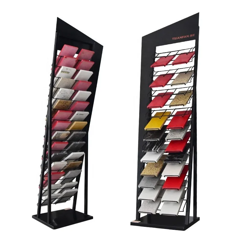 2024 Hot selling metal showroom tile display rack all marble bracket galvanized steel shelf bracket stone display stand