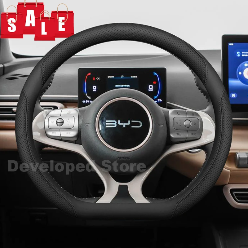 

Ultrathin Leather Car Steering Wheel Cover For BYD Dolphin surf Dolphin mini 2026-2023 Auto interior BYD Dolphin Accessories
