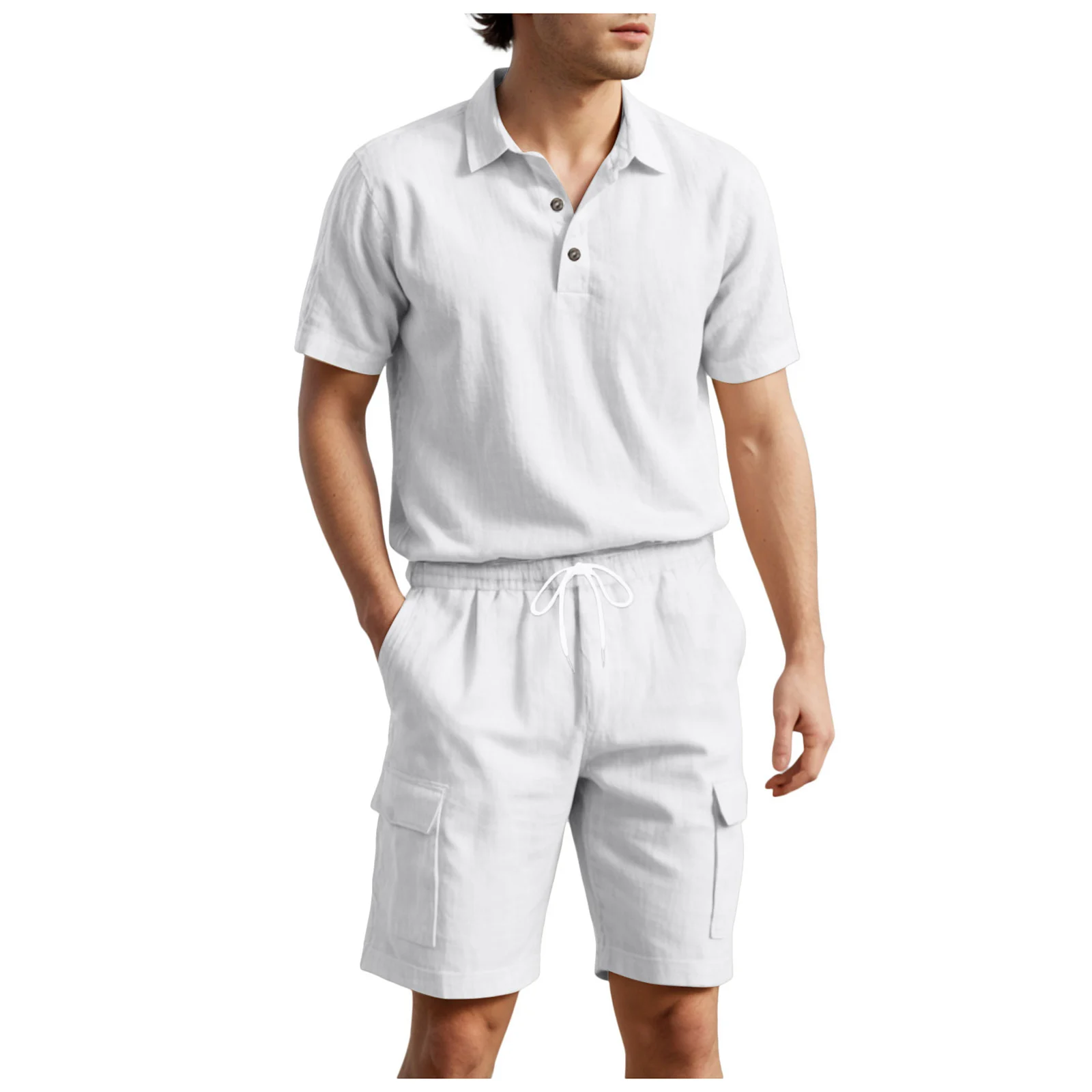 

Mens Suit Coats Men's Summer Outdoor Simple Casual Linen Breathable Loose Short Sleeved Workwear Shorts Suit Men Short Suit Set