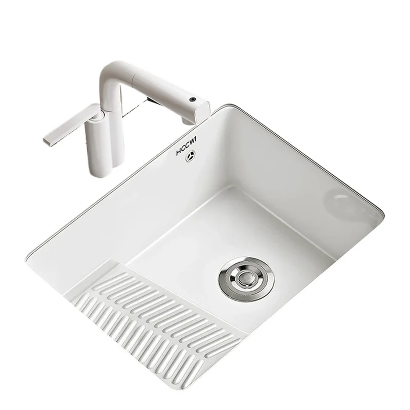 

45CM widened with washboard ceramic under-counter basin hand washing balcony clean large laundry pool