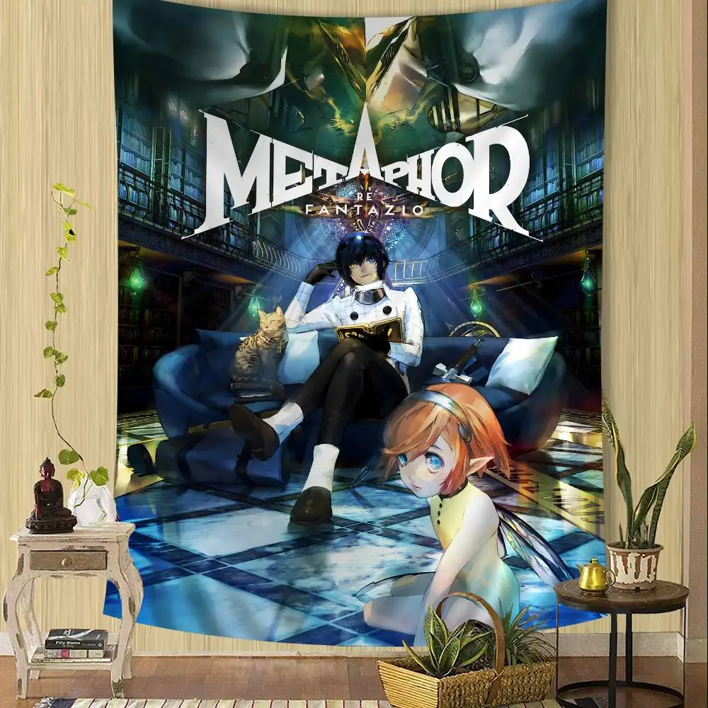 أنيمي لعبة Metaphor Refantazio نسيج الفن الطباعة اليابانية قماش مزخرف جداري أنيمي الجدار الشنق ديكور المنزل
