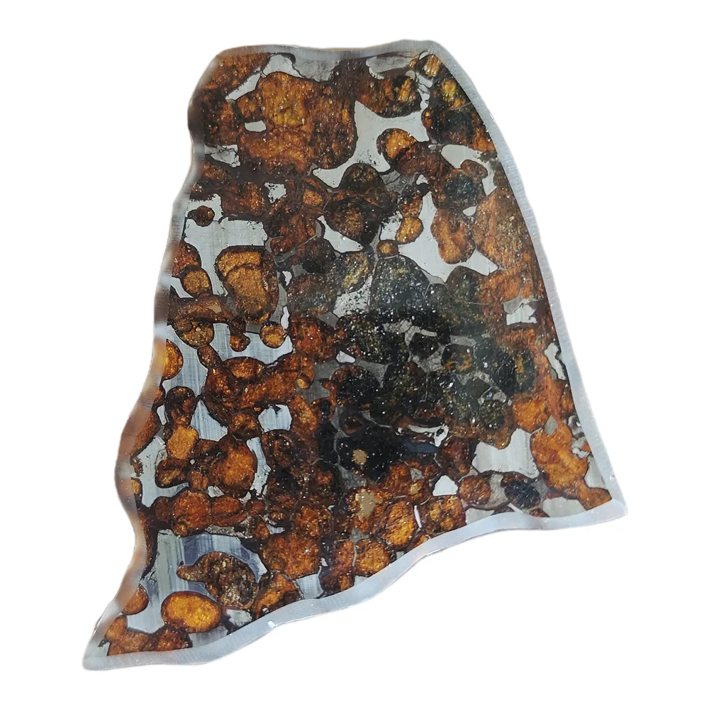 

26.8g SERICHO Pallasite Olive Meteorite Slices Natural Meteorite Material Sliced Collection - From Kenya - CA65