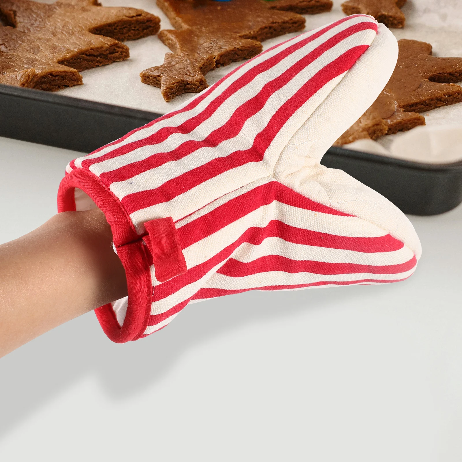 

Insulation Gloves Oven Kitchen Mitts Heat Cold Resistant Anti Scald Practical Use Microwave BBQ Toast Cake Shop Bakery Food