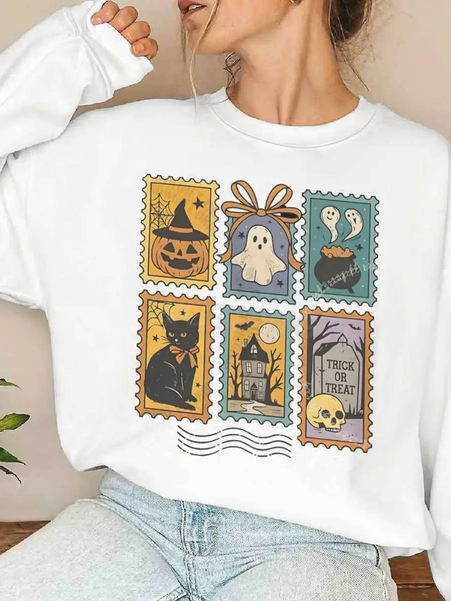 Happy loween Sudadera con capucha fantasma para mujer Diseño espeluznante y defectuoso Ajuste cómodo Calidad premium Otros materiales
