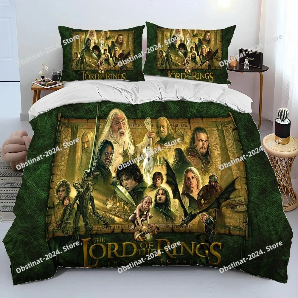 

L-Lord of the Rings H-Hobbit Bedding Set Print single Comforter Quilt Bed Cover Duvet Cover Pillow Case 3 Pieces Kids Adult Size