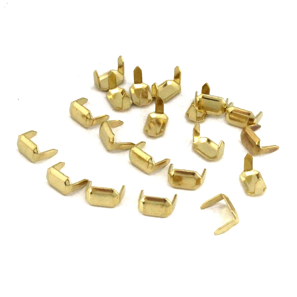 200 pcs Brass Leather Staples Two Prong For DIY Belt Loops Keeper Connect Craft Fastener Hardware Accessories