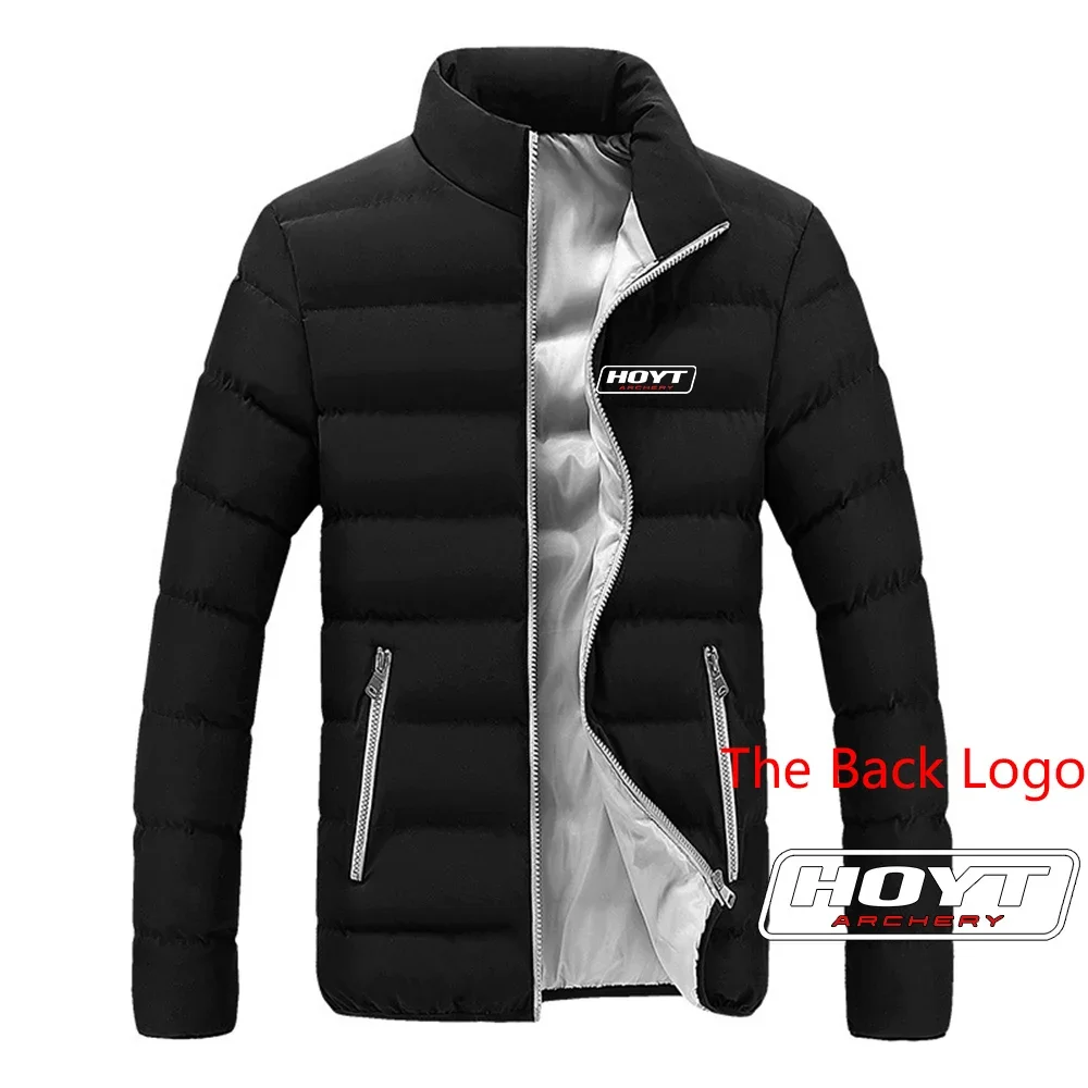 2024 Hoyt Archery New Autumn And Winter 2024 Men Down Cotton Jacket Comfortable Casual Fashion Hooded Zipper Top