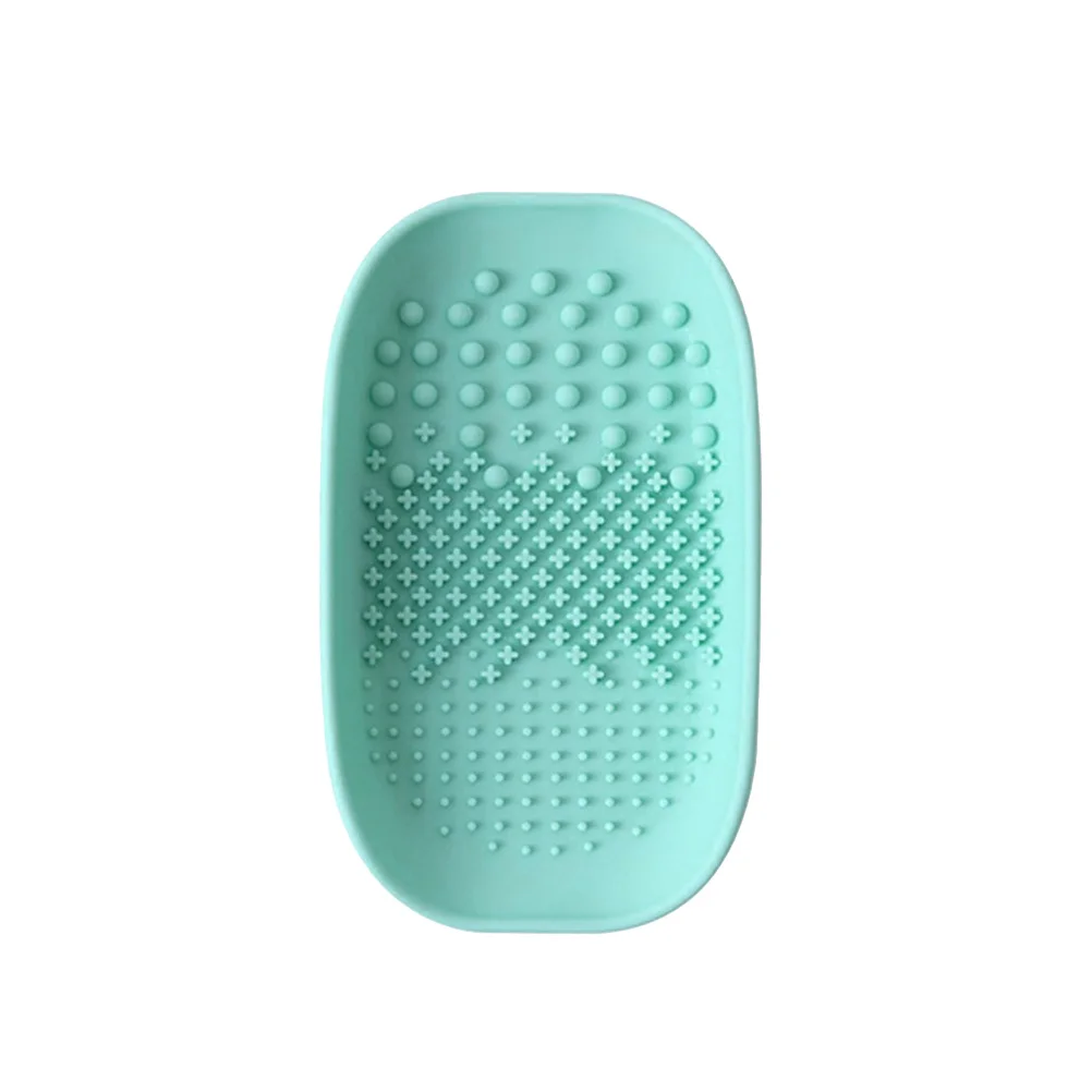 1 pezzo di tampone per la pulizia dei pennelli per trucco verde chiaro, scrubber in silicone per le donne, strumento di lavaggio portatile, efficiente detergente per setole compatto