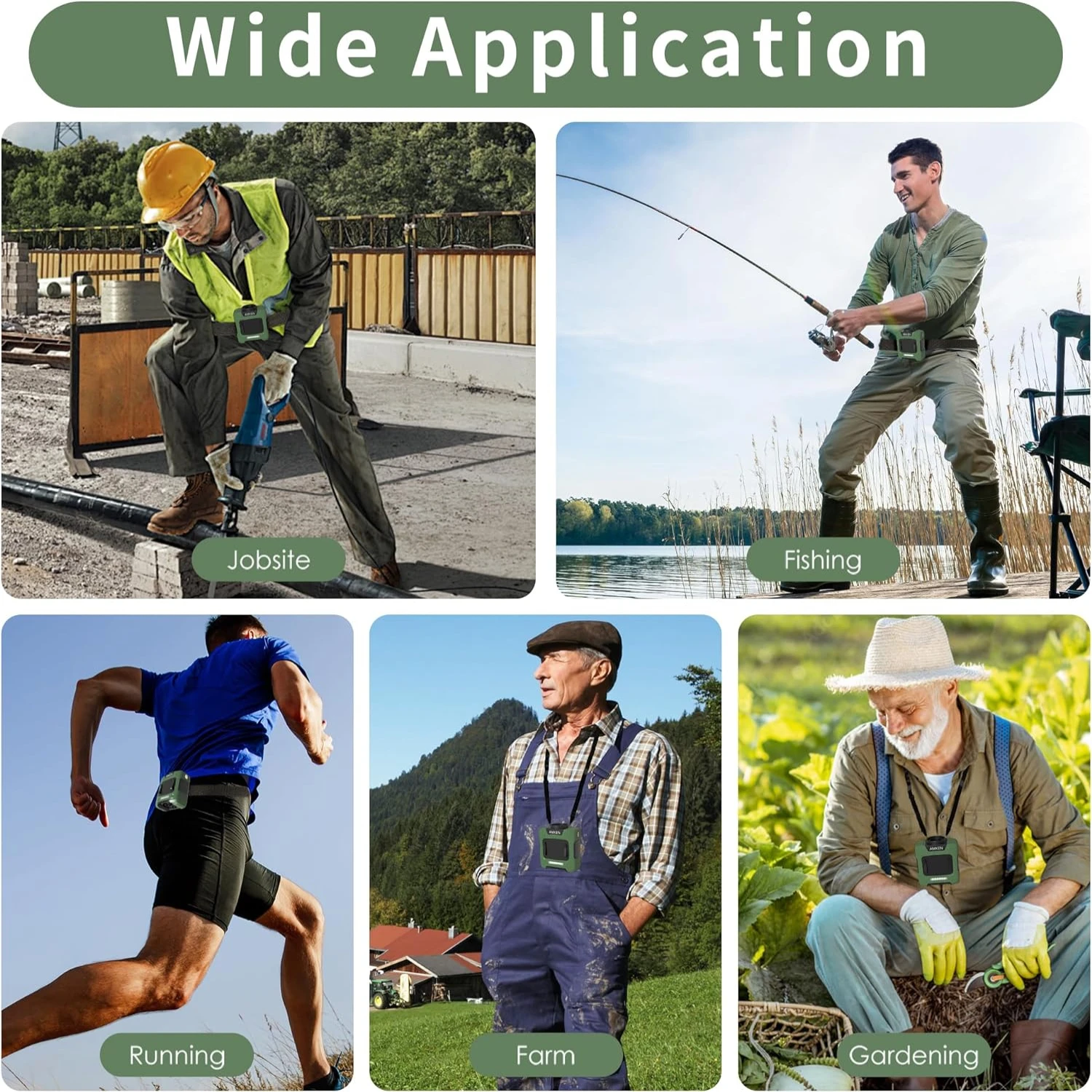 Ultra-Comfortable Portable Neck Fan - Powerful and Innovative Cooling Solution for Fishing, Farming, and Jobsites - High-Speed A