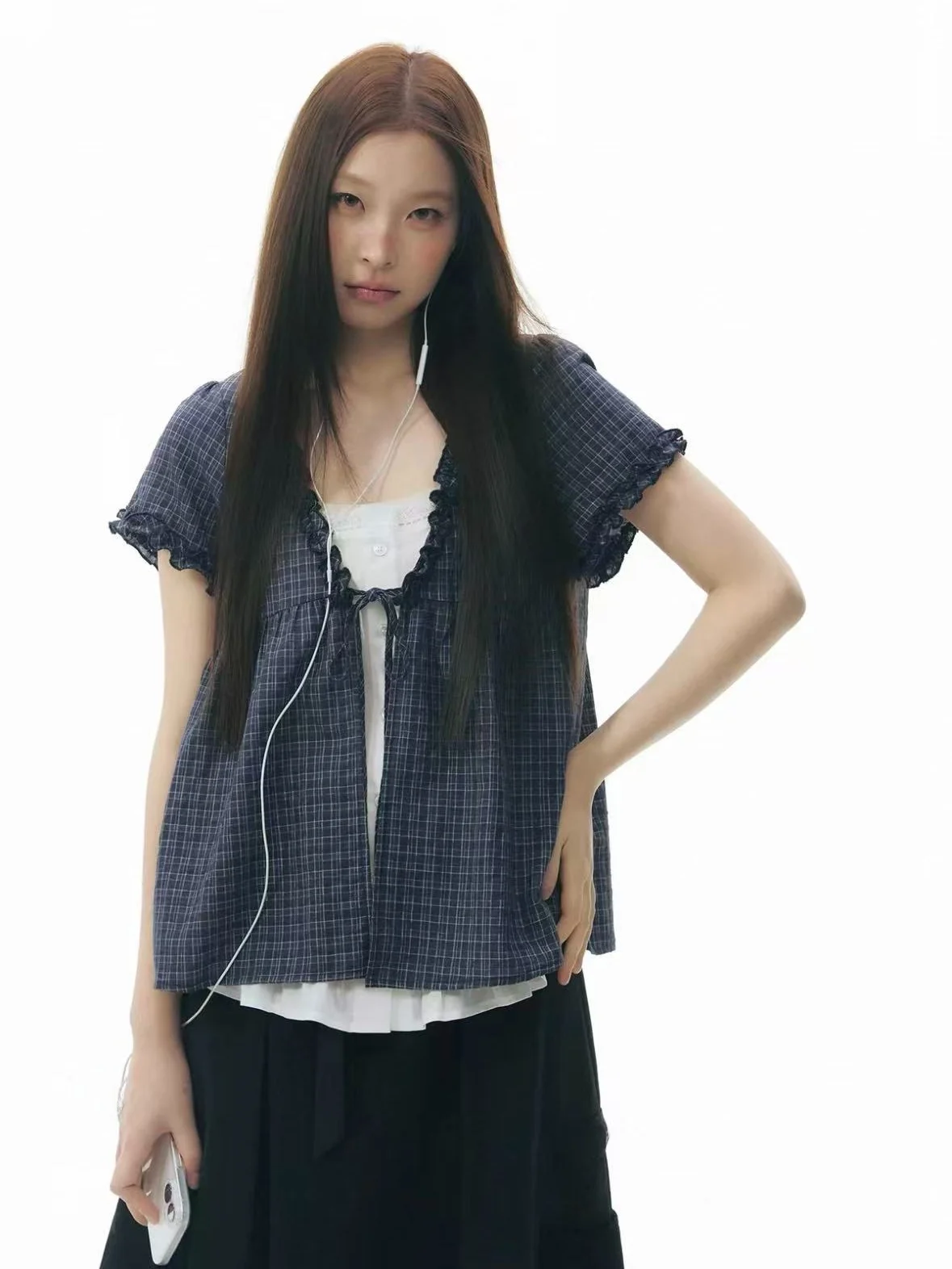 

Винтажная женская рубашка в клетку свободного кроя с узором под дерево, в стиле кардигана, с цветовыми блоками, прямого кроя, в корейском стиле, стройнящая фигуру