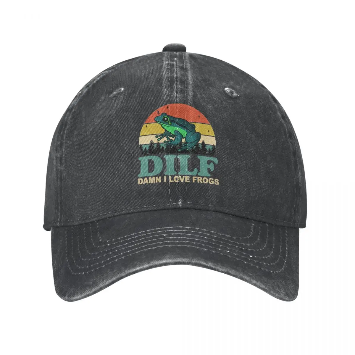 2022 Spring Autumn Dad DILF Damn I Love Frogs Baseball Cap Casual Hats Sport Washed Cotton Casquette