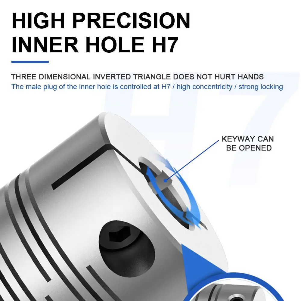 Parallel Line Coupling  LT D19L25Motor Flexible Shaft Coupler Aluminum Alloy Connection Encoder 3D Printer Groove Cardan