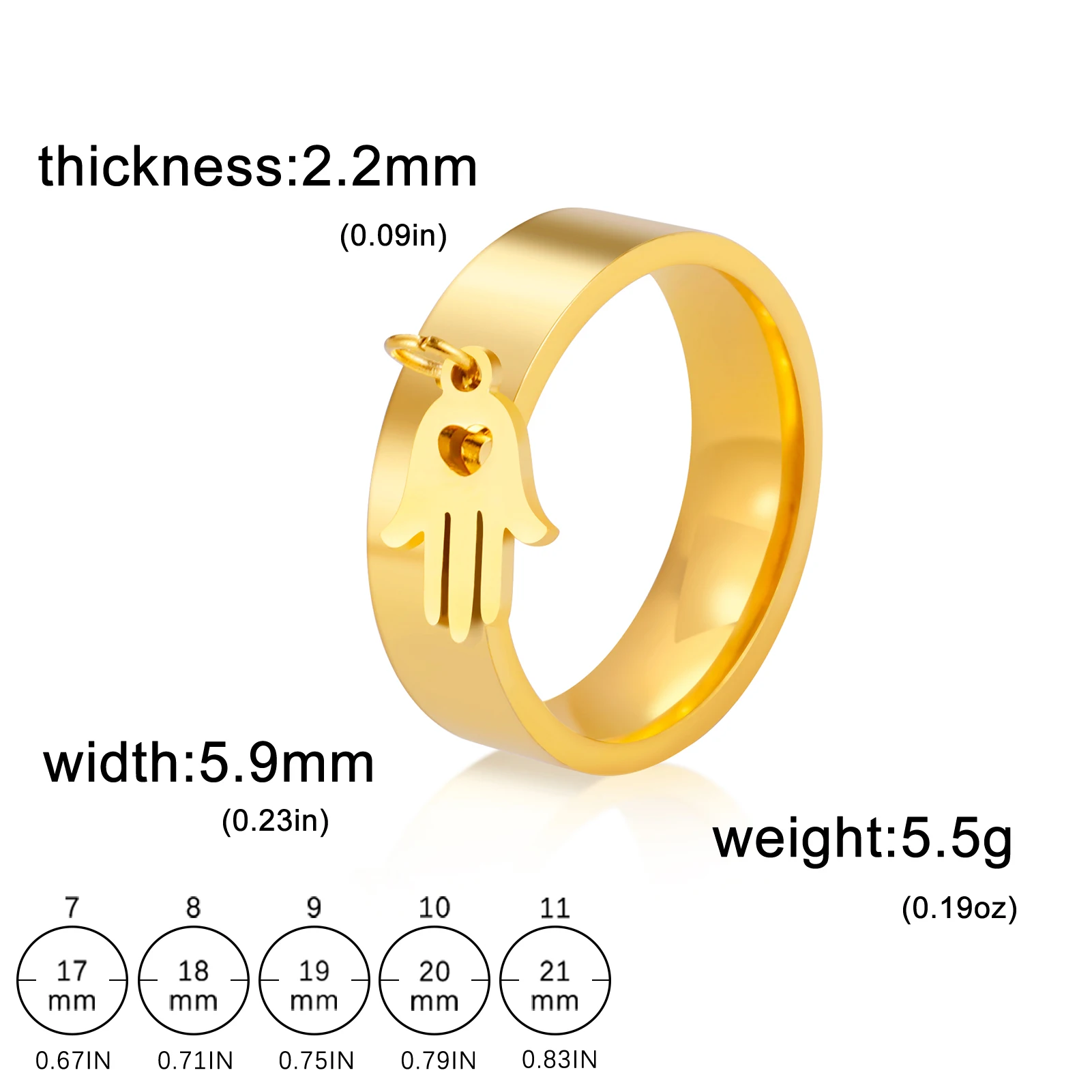 Kkjoy Damenringe, silberfarben, Hamsa, Hand der Fatima, Edelstahl, weibliche Persönlichkeit, hohler Schmuck, Accessoires, Mädchen-Geschenk – Detail 29