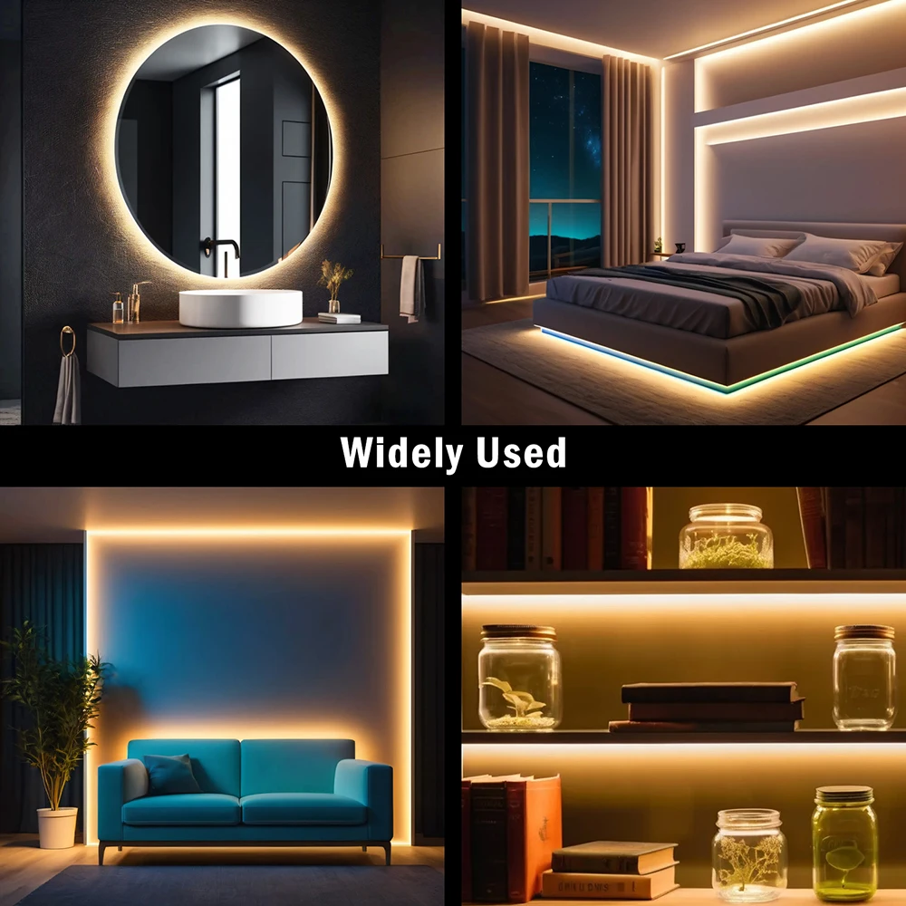 220V Dimmable COB LED Neon Strip Light Dimmer Switch Plug Kit Waterproof 288 LED Flex Tube Lamp Hight Bright Warm/Natural White