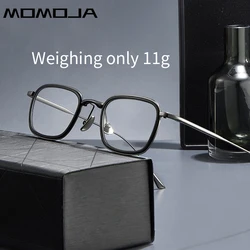 MOMOJA Men's And Women's Ultra-Light Pure Titanium Eyeglass Frames Trendy Classic Retro Optical Prescription Glasses 19052