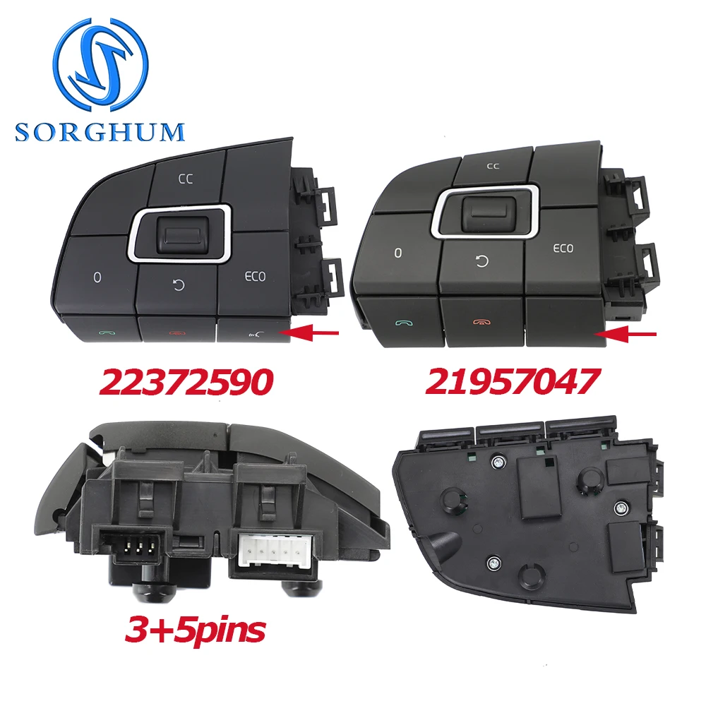 22629276 22372592 21957047 21957046 22372590 Für Volvo FM FH V4 VOL Lenkrad-Schaltermodul Licht-Tastensteuerung 12V – Detail 5