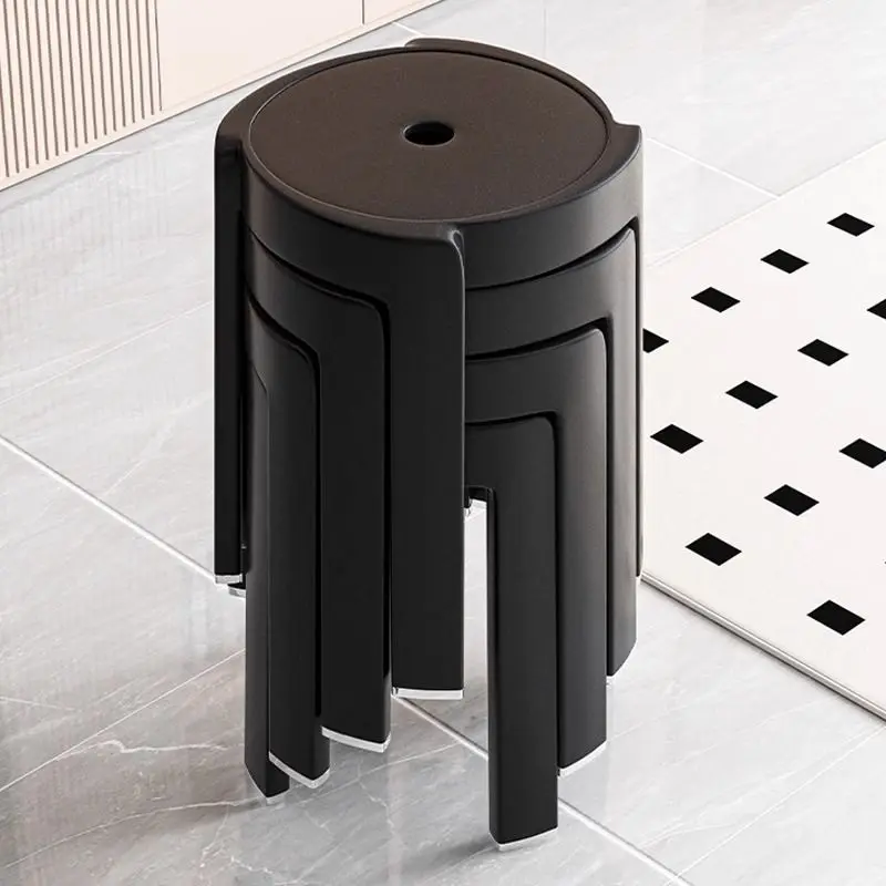 

Plastic stool thickened household extra thick modern simple stackable stacked sedentary comfortable chair high round stool bench