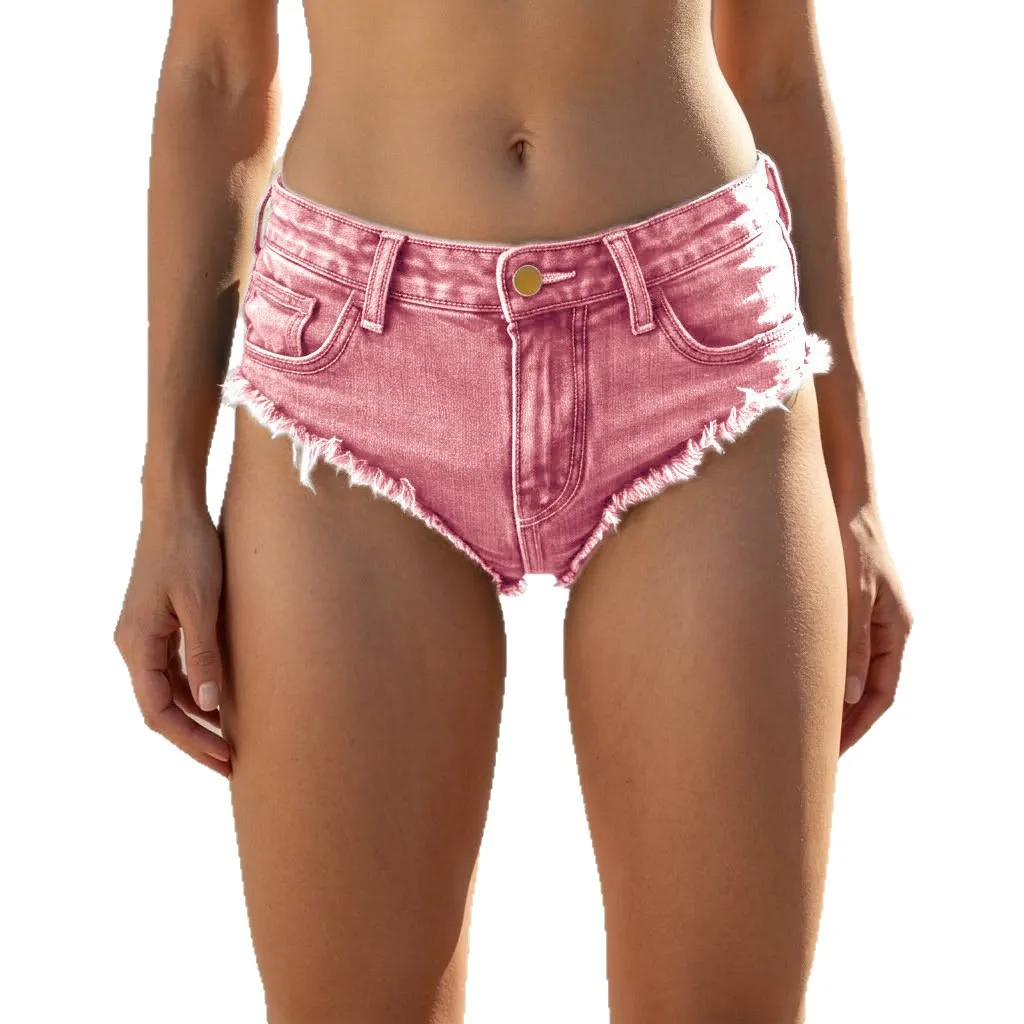 2026 New Summer Women's Washed Hole Super Shorts Multi-color Booty Beach Y2k Shorts