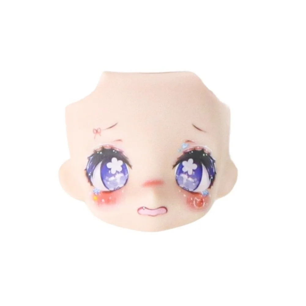 Cute Change Faces OB11 Doll Face Replaceable Head Shell Doll Replacement Face 3D Anime Decal Eyes Baby Face Expression
