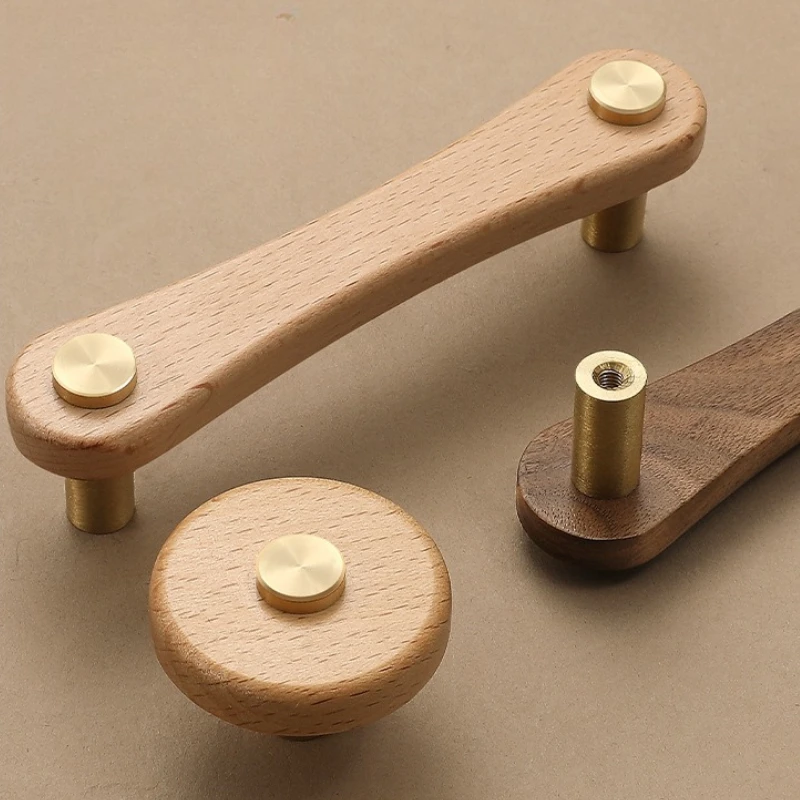 درج الباب الأثاث المطبخ خشب الزان الصلبة سبائك الزنك مقابض درج خزانة الأثاث مقابض المطبخ لمقبض الخزانة #3