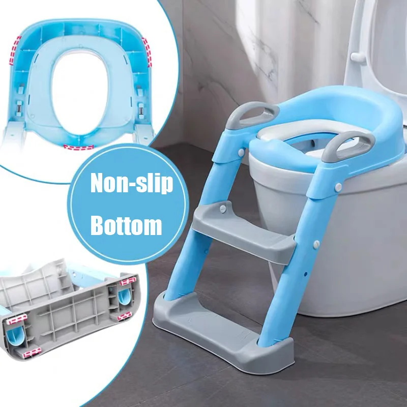 Folding Infant Potty Seat Urinal Backrest Training Chair with Step Stool Ladder for Baby Toddlers Boys Girls Safe Toilet Potties