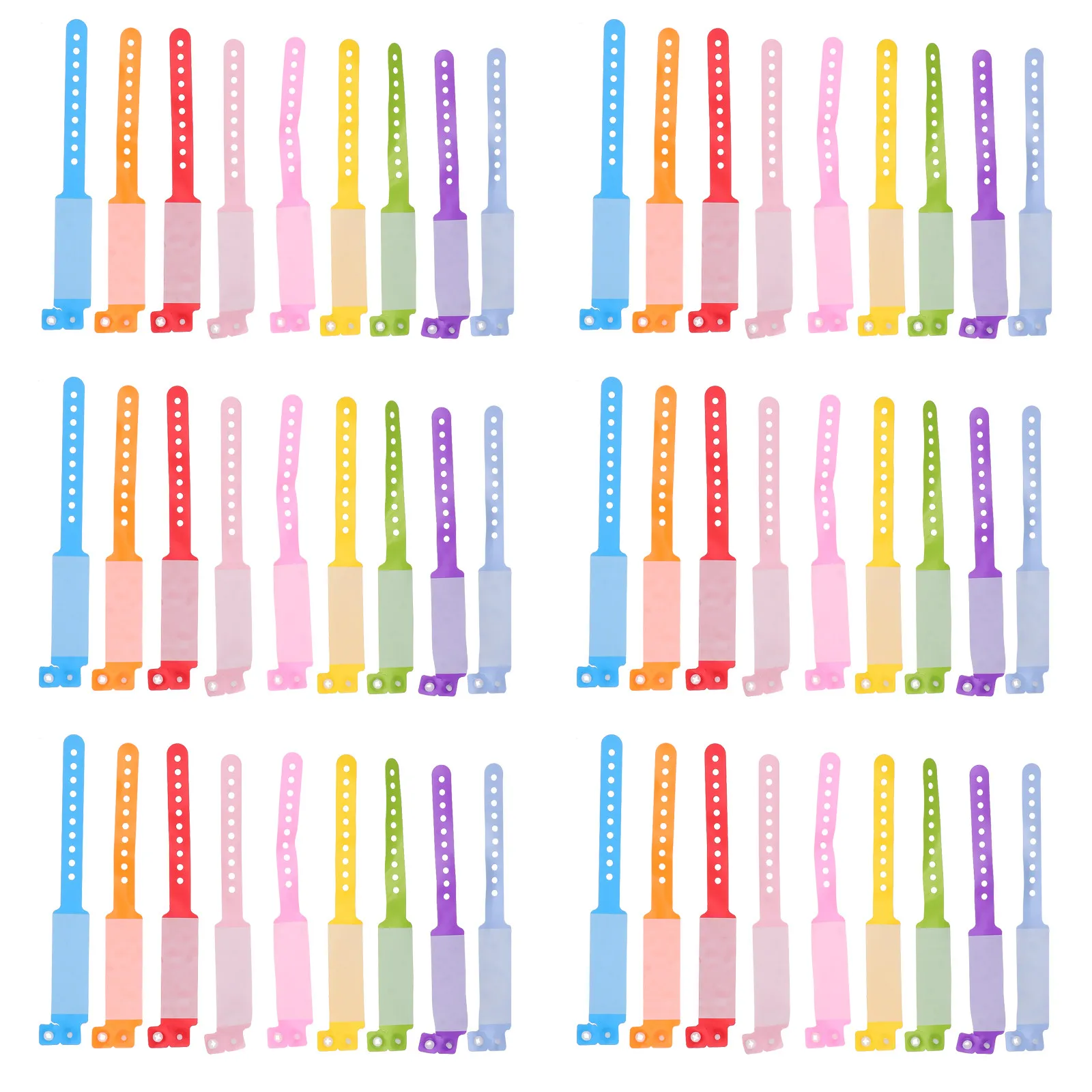 

100Pcs PVC Wristband Anti-Lost Identification Bracelet Colorful Adjustable Waterproof Kids Safety Writable Wristband for Outdoor