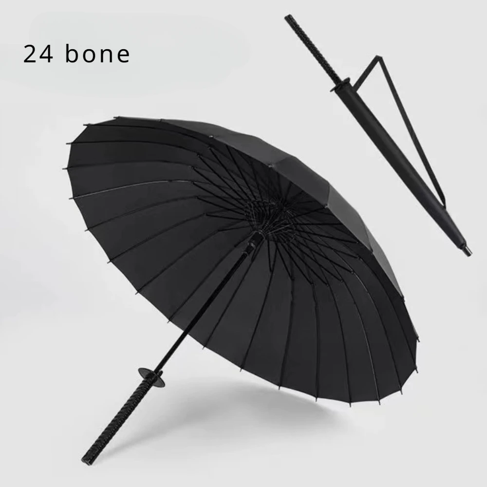 New Katana Umbrella Japanese Black Removable Handle Automatic Long Handle Rainproof Samurai Sword Rain Gear