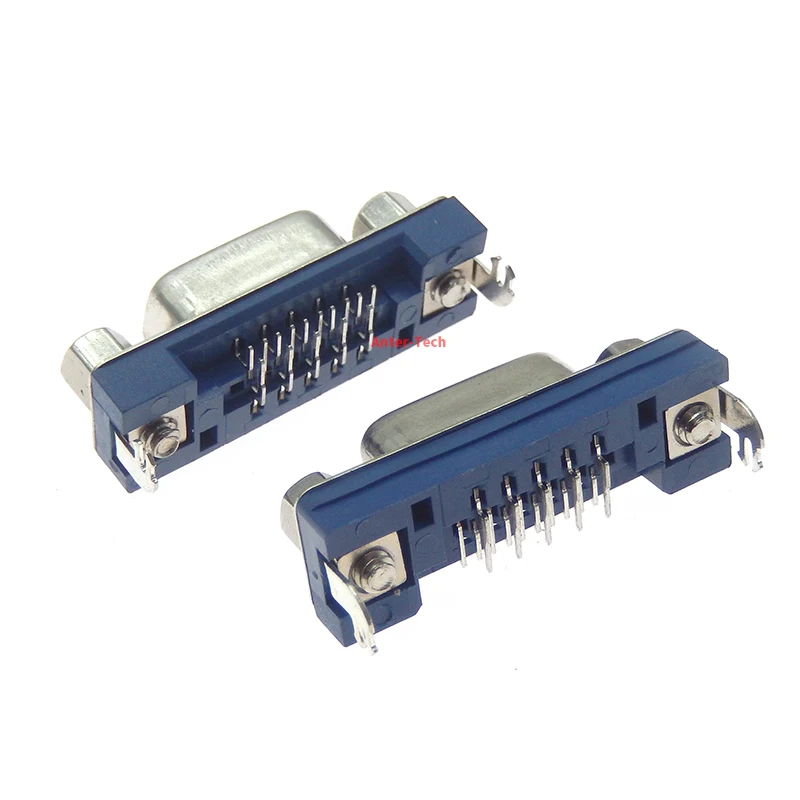 VGA connector DB15 three-row 15-hole ultra-thin female socket HDR15 DR15 connector socket Countersunk plate type