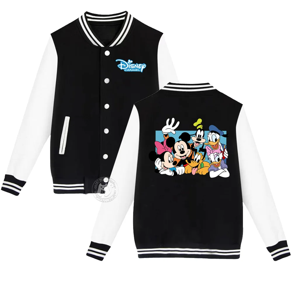 Disney Children Mickey Mouse & Donald Duck Print Autumn/Winter Thick Warm baseball uniform Long Sleeve jacket for boys and girls